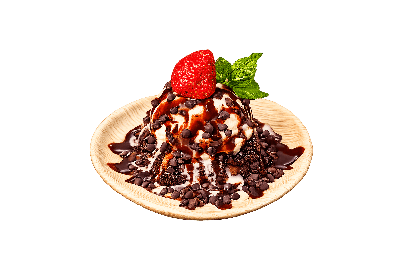 Chocolate Brownie Kesari with Vanilla Ice cream